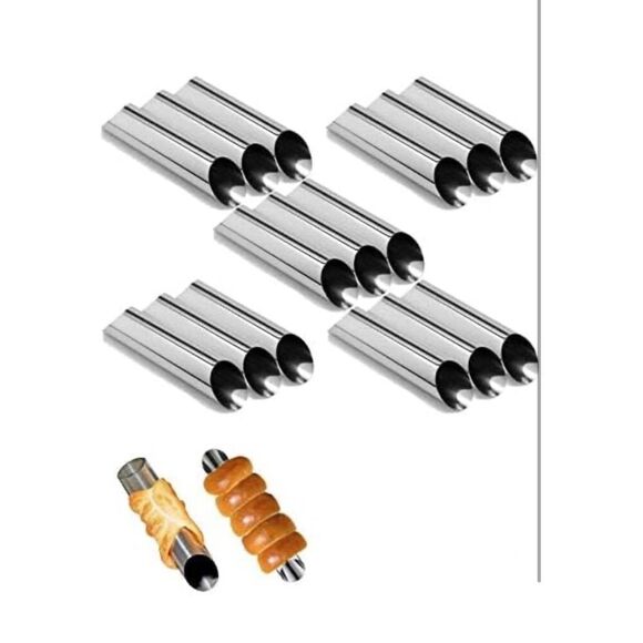 NEW 15 Cannoli Tubes 5” Large Stainless Steel Cannoli Forms Non-stick - Picture 4 of 8